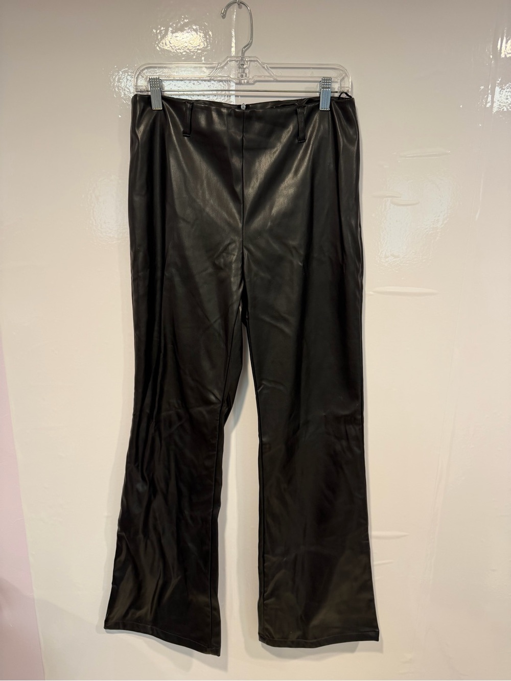 Blue Blush NWT Black Faux Leather Straight-Leg Pants